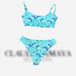 Blue Flamingo Tie Front Top
